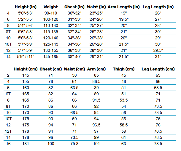 2025 Rip Curl Womens Wetsuits Womens Size Chart